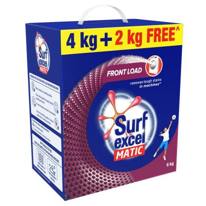 Surf Excel Matic Front Load Detergent Powder 4 kg (Get Extra 2 kg Free)